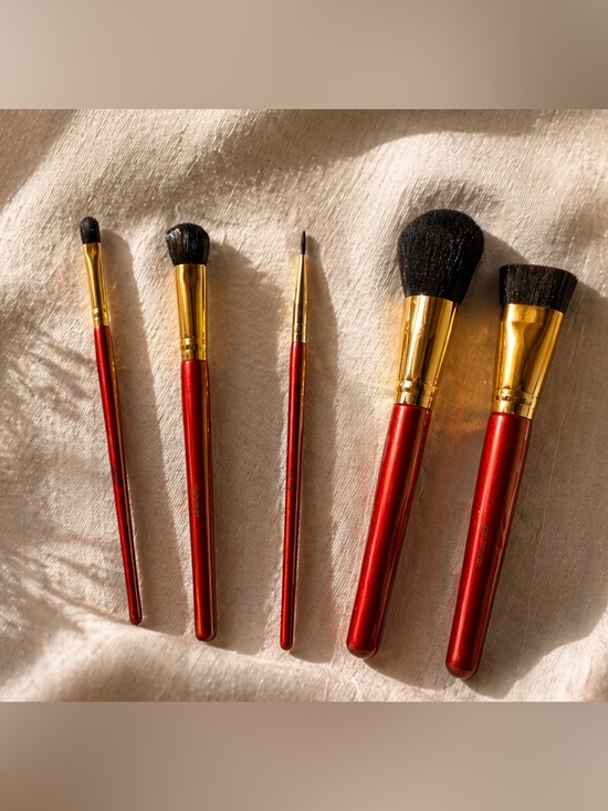 None Other - Makeup Brush Set with Gold Ferrules - NWOT